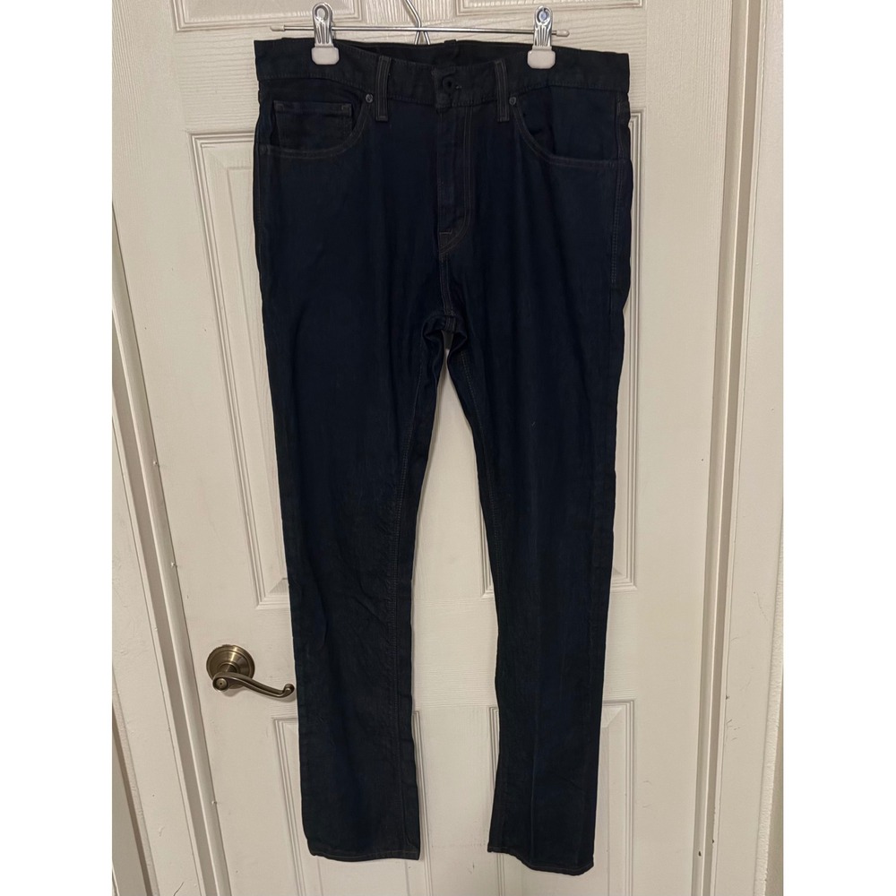 Roark HWY 128 Denim Mens 33x34 Straight Fit Dark Indigo Jeans Hemp Blend